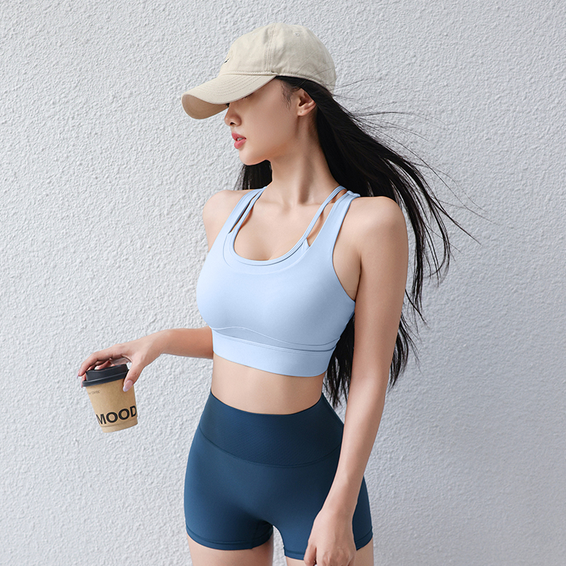 运动内衣女高强度防震跑步防下垂美背心式外穿健身瑜伽服上衣文胸