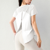 速干网纱透气运动短袖 新款 T恤跑步跳操瑜伽服上衣 女夏季 健身罩衫