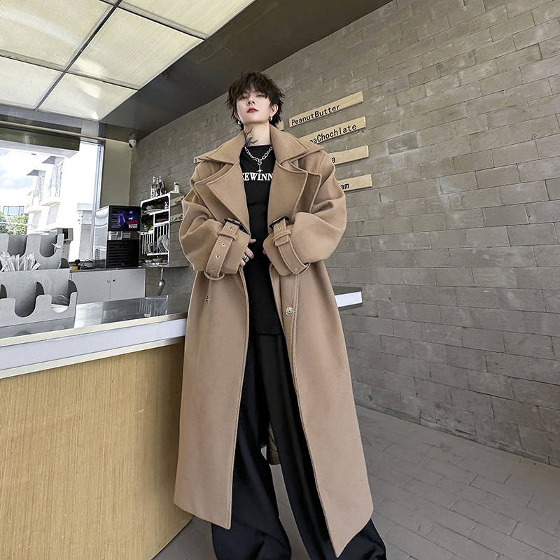 美式复古中长款双排扣加厚毛呢大衣气质显瘦过膝外套潮H2053P230，男装毛呢大衣，星座1114（原A254）