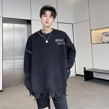 山本风高级感小众套头毛衣个性破洞针织衫发型师潮H1381，男装针织衫/毛衣，星座1114（原A254）