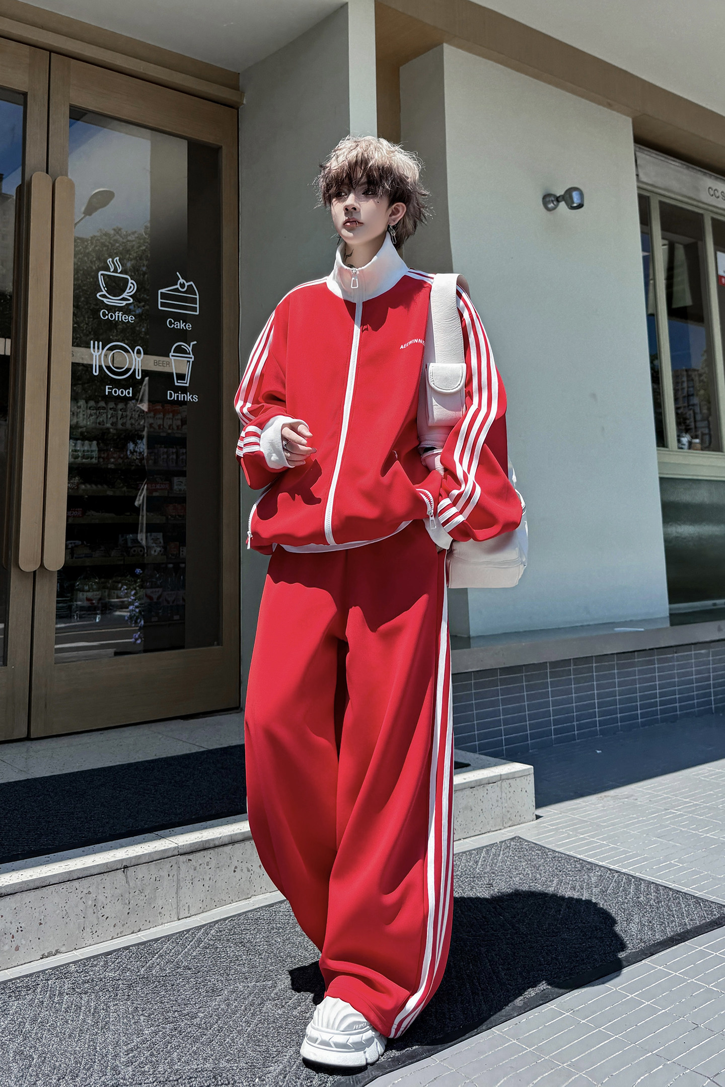 美式复古立领户外夹克外套男女宽松运动套装韩版潮牌H2266P265,男装休闲套装,星座1114（原A254）