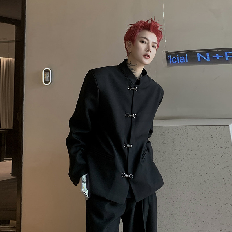 ins网红明星同款高级感西服外套男金属扣设计感西装潮H1602P125,男装西服套装,星座1114（原A254）