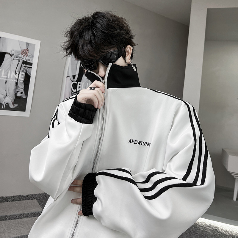 ins风撞色拼接立领卫衣开衫外套宽松运动上衣棒球服潮 H1969 P125图片