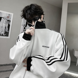 ins风撞色拼接立领卫衣开衫外套宽松运动上衣棒球服潮 H1969 P125图片