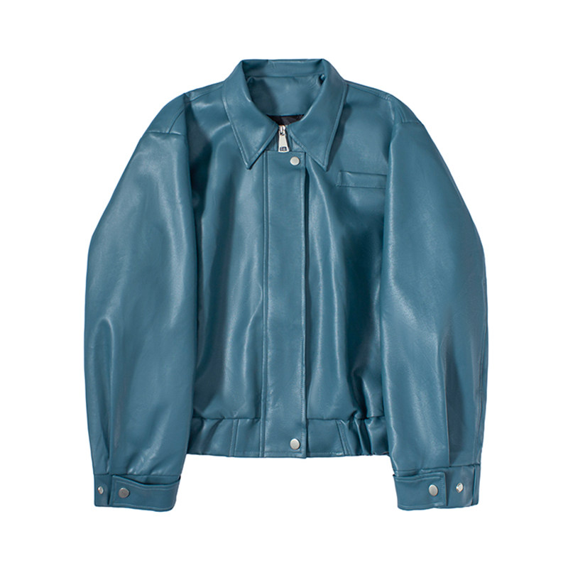 帅气短款休闲夹克PU皮衣男ins复古廓形垫肩机车服韩版H1500P130,男装皮衣,星座1114（原A254）