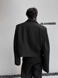 山本风短款西装外套男简约垫肩黑色西服走秀款上衣潮流H2100P125，男装西服，星座1114（原A254）