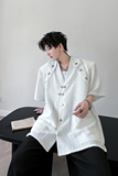 新中式金属扣小众西装男短袖设计感上衣夏季半袖西服H8018P125，男装西服，星座1114（原A254）