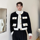 网红小香风ins明星同款西装外套高级感黑白撞色西服潮H1575P125，男装西服，星座1114（原A254）
