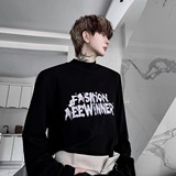 春秋小高领字母印花长袖T恤男女装打底衫韩版潮牌H2271P65，男装T恤，星座1114（原A254）