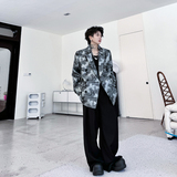 高级感重工艺蝴蝶灰色西装外套男女气质宽松显瘦西服潮H2190P135，男装西服，星座1114（原A254）