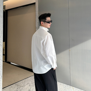 法式礼服翼领男士高级感商务宴会白衬衫打底衬衣韩版潮 H2117 P75图片
