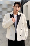 网红黑白撞色拼接高级感休闲西服男韩版潮流西装外套H1520P125，男装西服，星座1114（原A254）