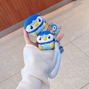 原创精品可爱企鹅精灵球宝可梦波加曼适用airpods pro3保护套苹果耳机airpods4保护壳硅胶蓝牙耳机保护壳pro2
