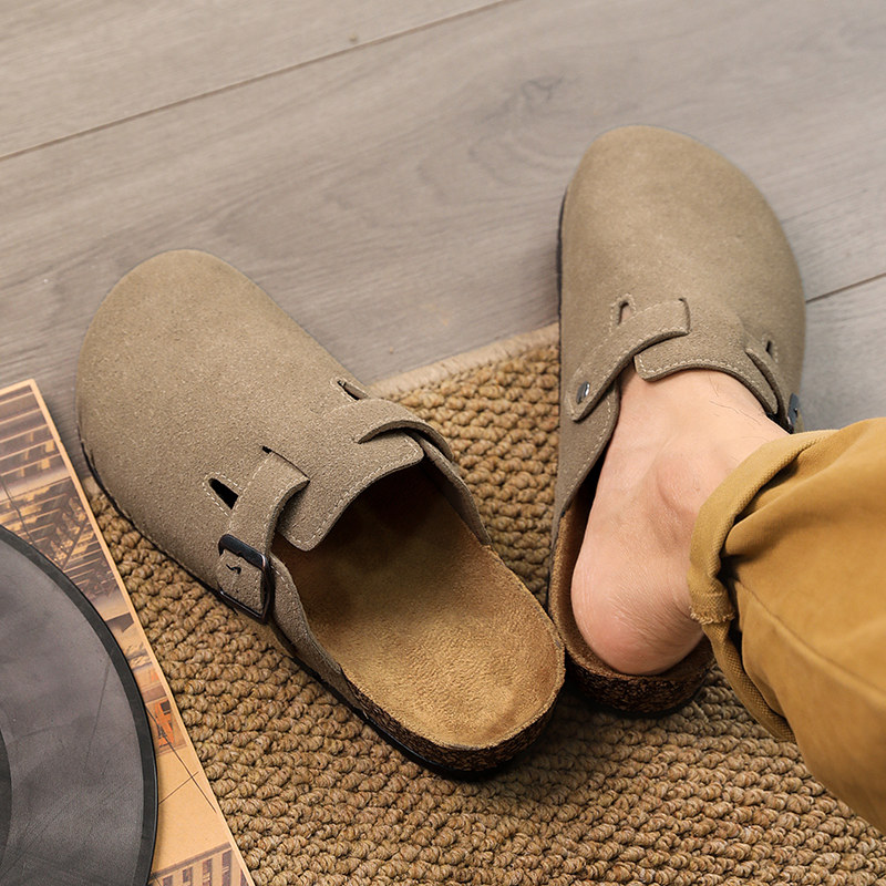 夏季男士软木底勃肯鞋勃肯拖鞋外穿防臭防滑增高大码懒人一脚蹬拖