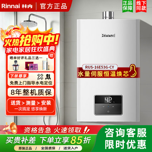 林内全量水伺服恒温16升强排式