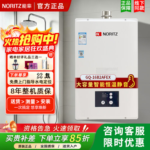 能率智能恒温16升强排式天然气