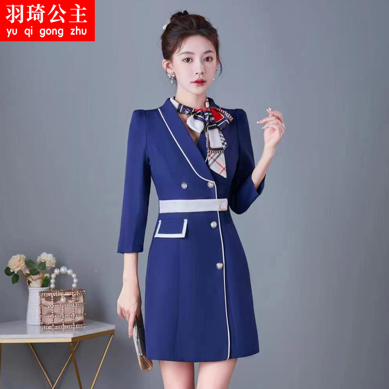 新款夜场DJ酒吧KTV夜总会公主服长袖工作服小妹制服女服务秋冬