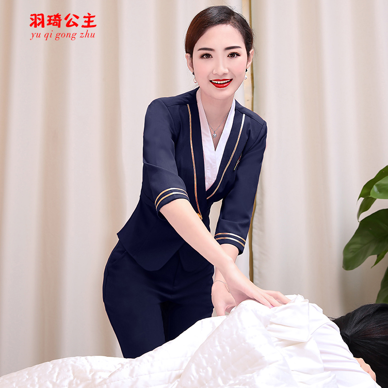 秋冬空姐制服酒店前台职业套装美容院工作服桑拿spa足疗技师工装