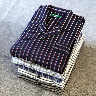 长裤 睡衣休闲长袖 暖棉春秋家具服套 秋冬棉质空气棉男士 外贸日单