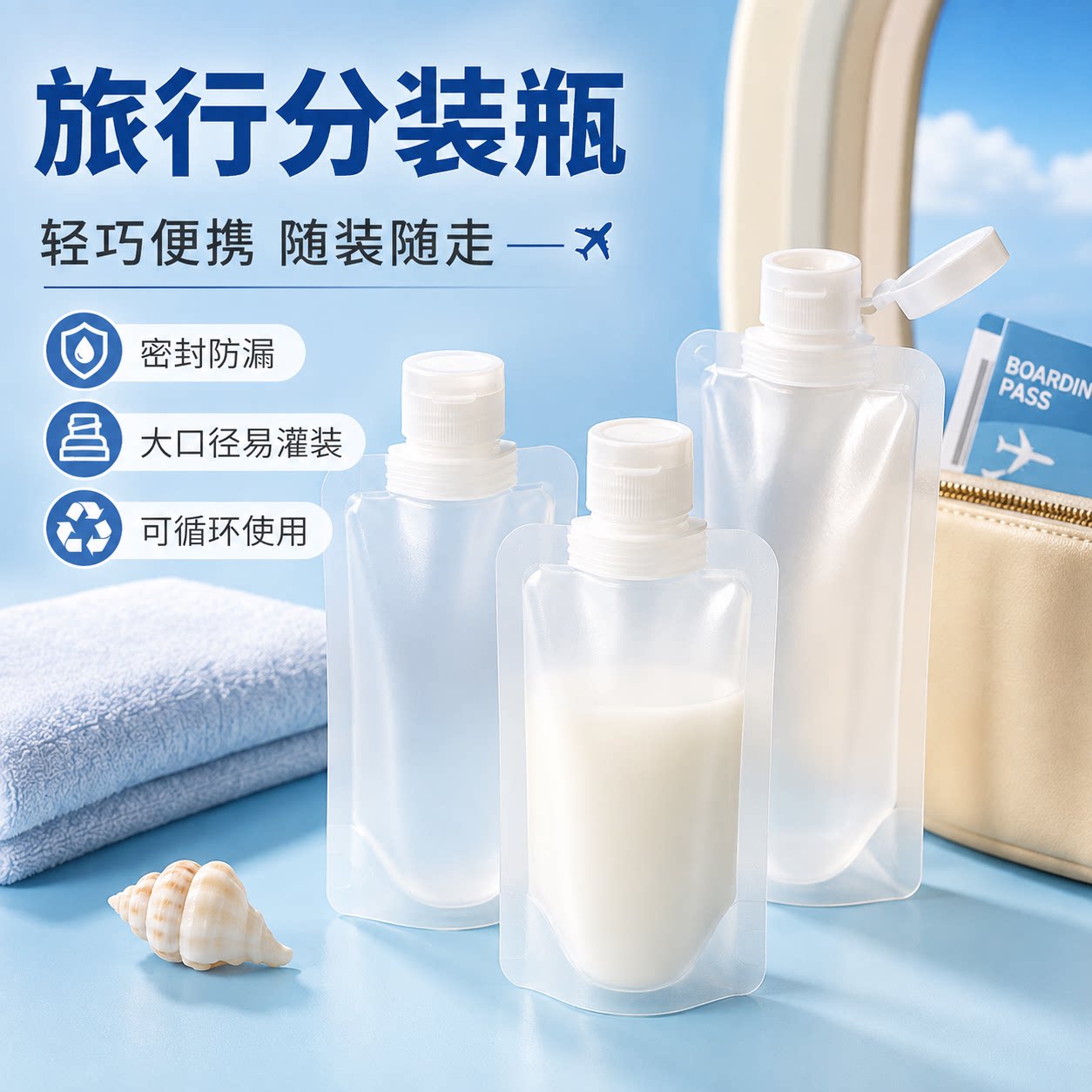 旅行便携洗漱化妆分装瓶袋套装