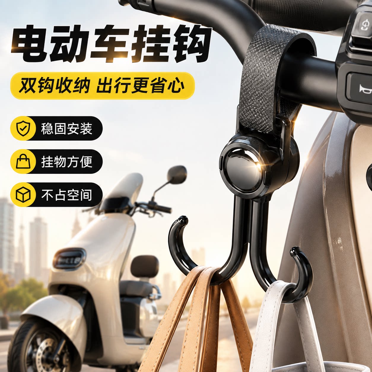电动车挂物钩电瓶车免打孔小挂钩适用自行摩托车前置头盔挂钩子