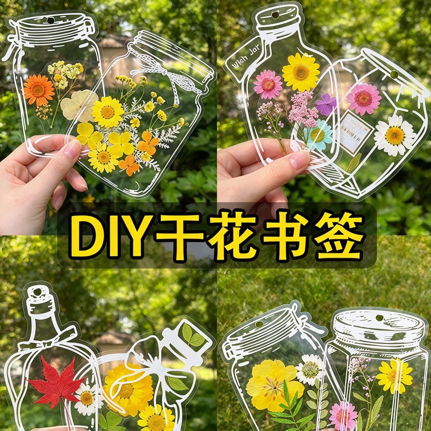 小学生DIY透明标本书签材料