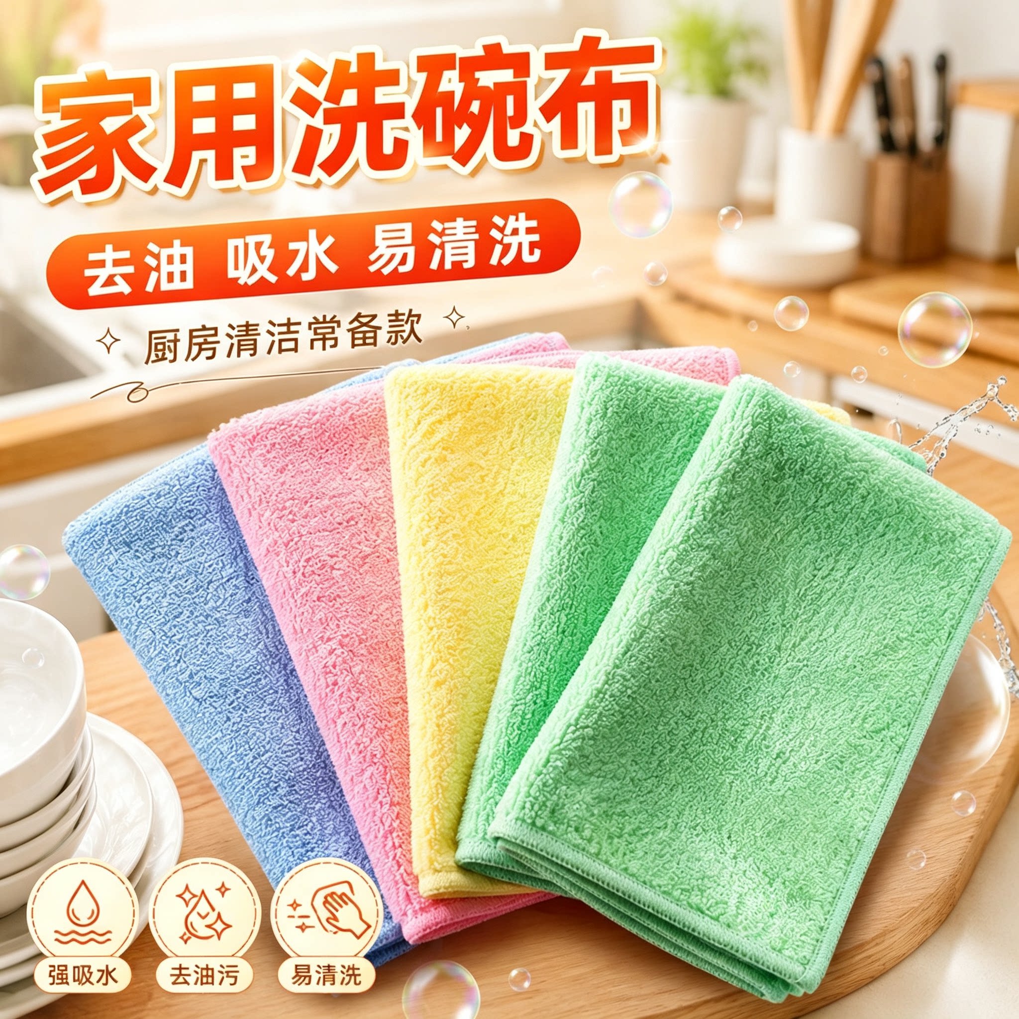 油利除木纤维免洗去污洗碗巾