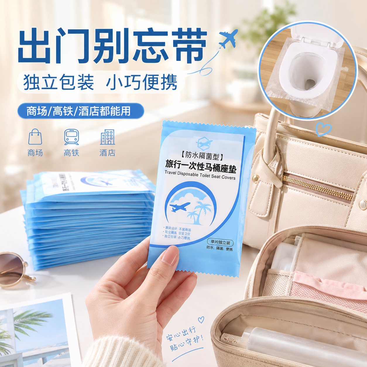 一次性防水马桶垫旅行产妇专用坐垫纸厕所坐便器便携隔离马桶套