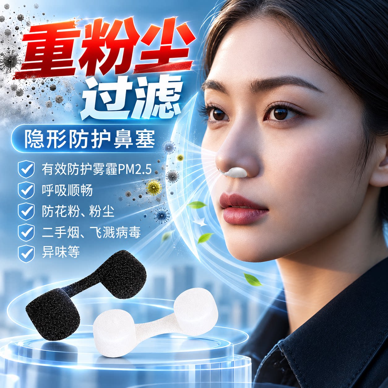 防尘重度粉尘鼻塞易呼吸电焊工业烟尘海绵隐形防灰尘打磨过滤透气