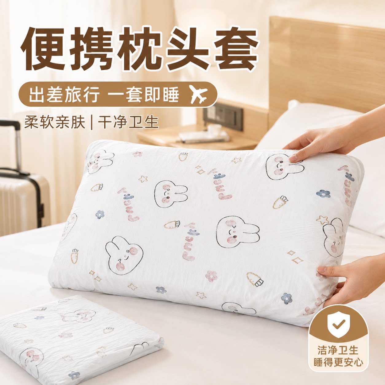 便携旅行一次性隔脏枕巾枕套