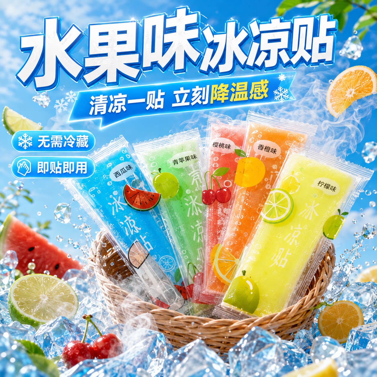 水果味消暑婴儿降温夏季冰凉贴