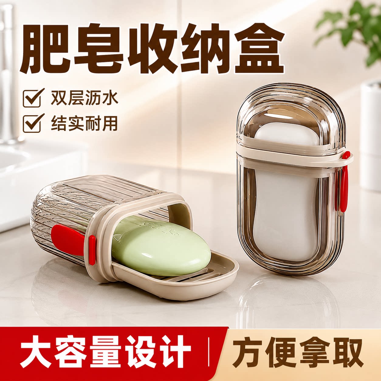 便携式旅行香皂盒出差用防水带沥水架随身收纳香皂专用防水收纳盒