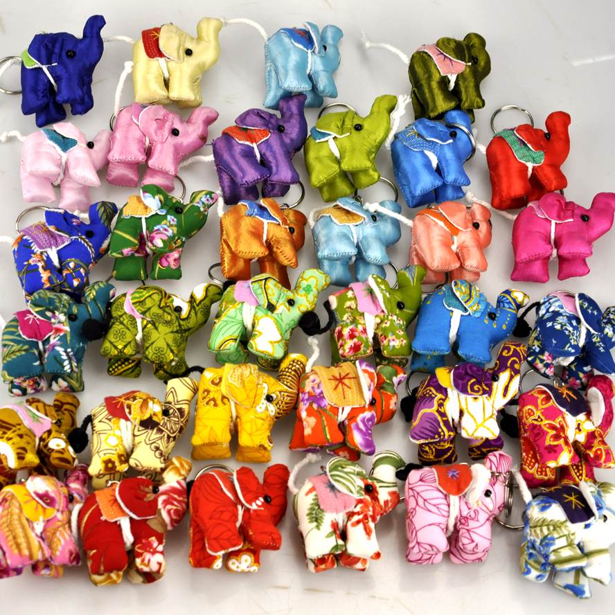 泰国旅游纪念品伴手礼小号布艺小象钥匙扣链包包挂件饰品创意礼物