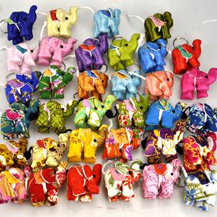 泰国旅游纪念品伴手礼小号布艺小象钥匙扣链包包挂件饰品创意礼物