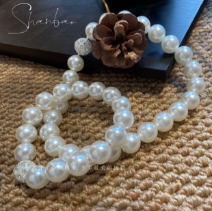 小众法式复古珍珠强磁力窗帘扣窗帘绑带时尚装饰窗帘配件捆绑绳