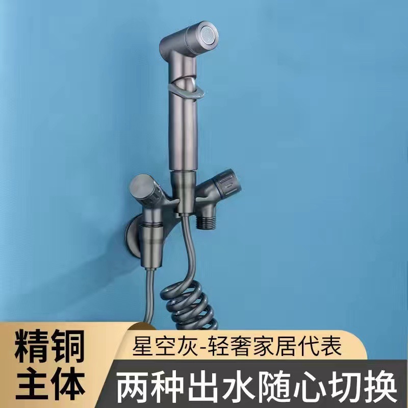 全铜枪灰马桶伴侣三角阀卫生间迷你型增压手持喷枪套装