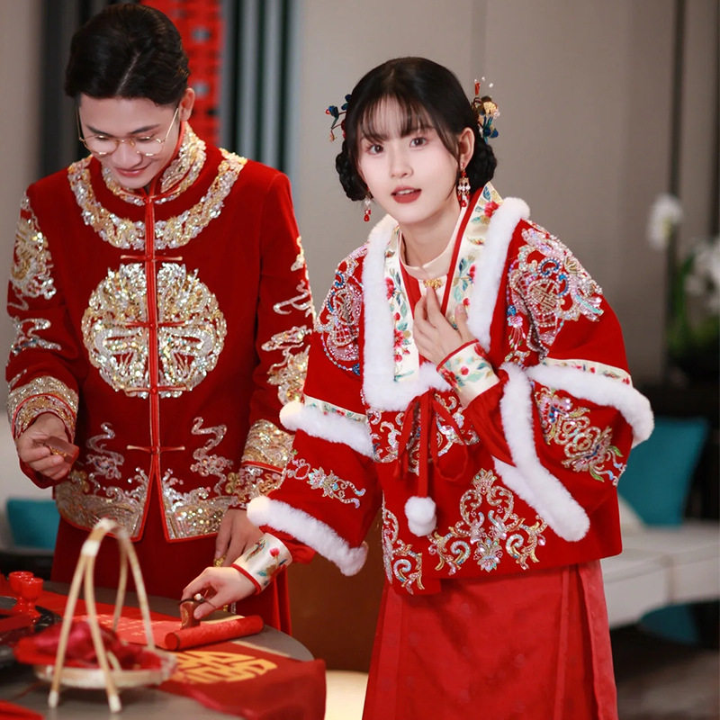 明制秀禾服婚服马面裙中式婚服新娘改良汉服订婚结婚礼服敬酒服冬,女装/女士精品,时尚抓绒裤,淘宝优惠券,粉丝福利购,淘宝优惠卷