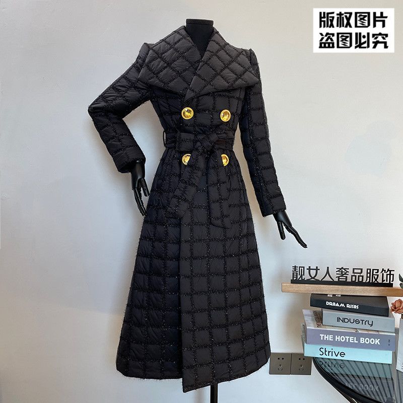 新款小香风棉服女韩版小香风显瘦保暖中长款棉衣外套