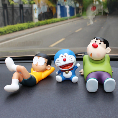 车载歪头呆萌胖虎车顶车尾创意公仔摆件可爱卡通网红玩偶汽车装饰