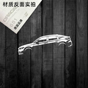定制贴纸适用2023款Civic 思域掀背车车身侧面剪影镂空贴纸7599