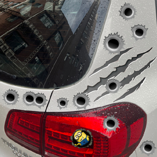 定制贴纸适用于弹孔贴纸遮挡划痕刮痕汽车摩托车贴电动车创意5536
