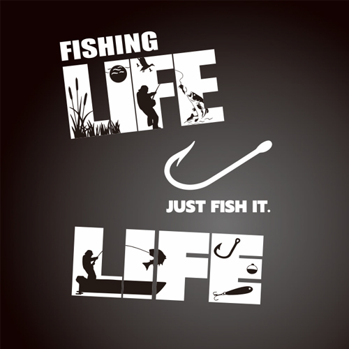 钓鱼贴画钓鱼贴纸钓鱼生活fishing life高品质车贴贴纸定制 7921