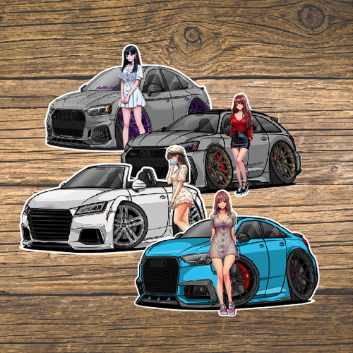 汉魂贴纸适用于奥迪汽车创意贴纸汽车反光车贴RS5 RS6 S4 TT 7239