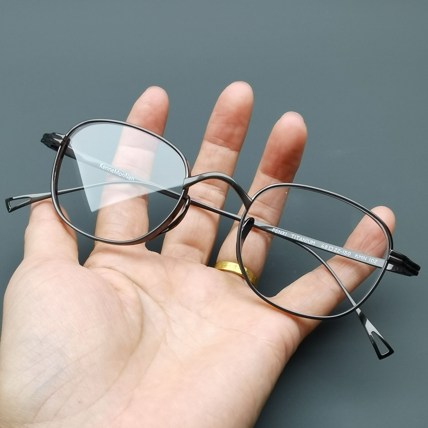 本万年龟纯钛复古近视眼镜框男款