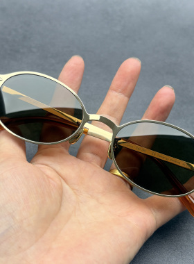 老钱风纯钛偏光超轻椭圆框墨镜女