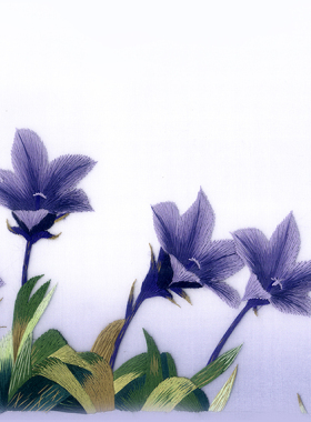 名古绣艺 苏绣刺绣diy套件初学手工装饰画紫色小花材料包