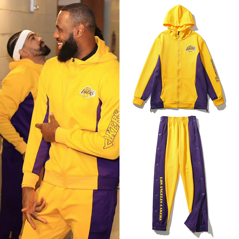 詹姆斯湖人运动套装男秋美式篮球训练出场服跑步休闲卫衣外套定制,男装,休闲运动套装,淘宝优惠券,粉丝福利购,淘宝优惠卷