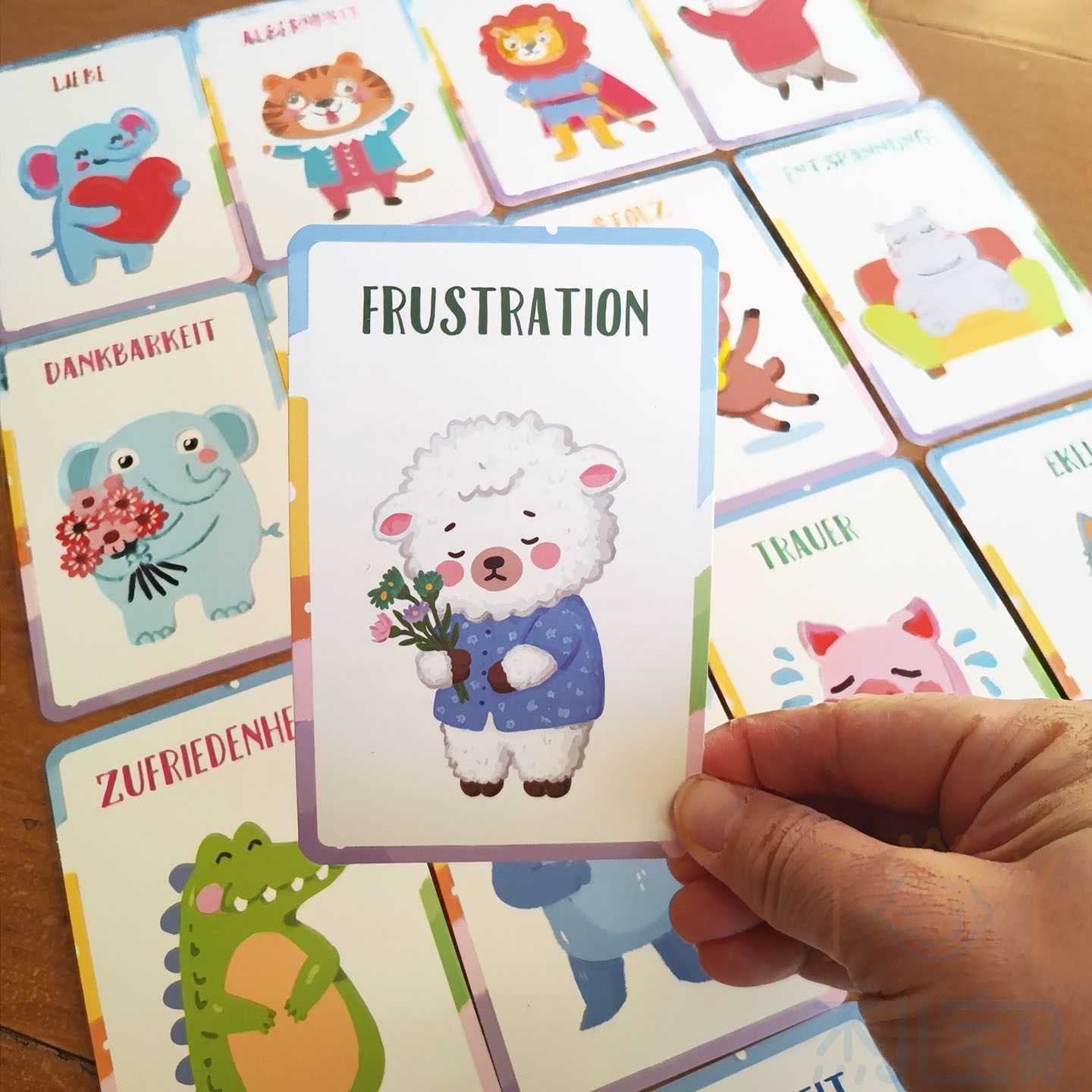 Gefühle德语单词学习幼儿童情绪认知早教卡片多语种卡通动物图文