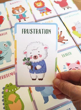 Gefühle德语单词学习幼儿童情绪认知早教卡片多语种卡通动物图文