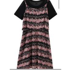 大码女装胖妹妹连衣裙6205